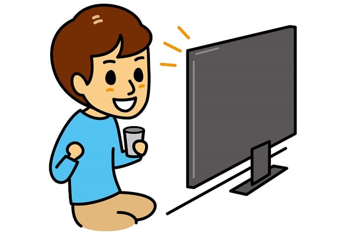 動画を楽しんでいるイメージ画像。 イラストACより。
